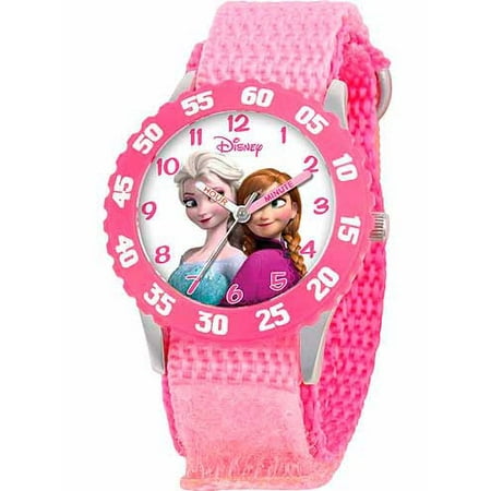 Pink Girls Watch - Frozen Anna, Snow Queen Elsa Girls' Stainless Steel Watch, Pink Strap