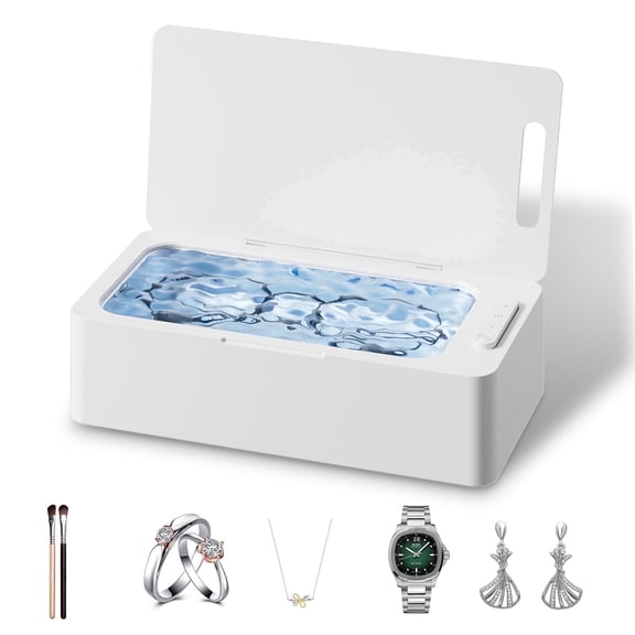 Ultrasonic Jewelry Cleaner Machine for Eyeglass, Sunglasses, Ring, Watch Strap, One-Touch Operation, 3 Timer Modes