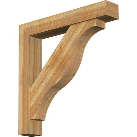 

Ekena Millwork 8 W x 48 D x 48 H Funston Block Rough Sawn Bracket w/ Offset Brace Western Red Cedar