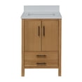 thumbnail image 7 of California 24" Bathroom Vanity with Blonde Veneer Cabinet and Matte White Top, 7 of 7