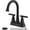 Matte Black, variant on AISUO 4‑Inch Black and Gold 3‑Hole Centerset Bathroom Sink Faucet, Lead‑Free Stainless Steel Basin Faucet with Lift Drain & Supply Hoses for Bathroom and RV