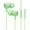 Green, variant on Wired Earbuds In-Ear with Deep Bass Driver with Vent Clip Noise Isolating In-Ear Headset Lightweight Comfort White Harmonic Flow Series Unique Frost Version White
