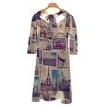 thumbnail image 6 of Travel Postcards from London, New York, Paris-2 Dress Summer Dresses Woman Street Style Big Size Casual Dress, 6 of 9