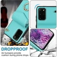 thumbnail image 6 of MYKOMI Phone Case for Samsung Galaxy S20 5G 6.2 inch Wallet Cover with HD Screen Protector and RFID Blocking Ring Stand Credit Card Holder Cell Accessories S 20 20S UW G5 Women Men Teal, 6 of 6