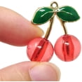 thumbnail image 2 of 6PCS Émail Rouge Charmes Pendentifs pour Colliers, Boucles d'Oreilles, Bracelets, Porte-Clés, etc, 2 of 4