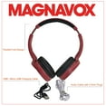 thumbnail image 3 of Magnavox MBH542-RD Foldable Bluetooth Headphones - Red, 3 of 7