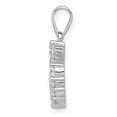 thumbnail image 2 of 925 Sterling Silver Polished Cubic Zirconia Pendant Necklace 14x14mm Wide Pendant for Women, 2 of 4