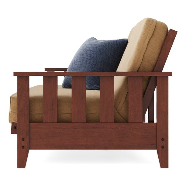 Queen Size Canby Futon Package in Warm Cherry (Oak) with Stratus Futon