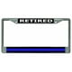Officier de Police à la Retraite Mince Ligne Bleue Chromé License Cadre de Plaque – image 1 sur 1