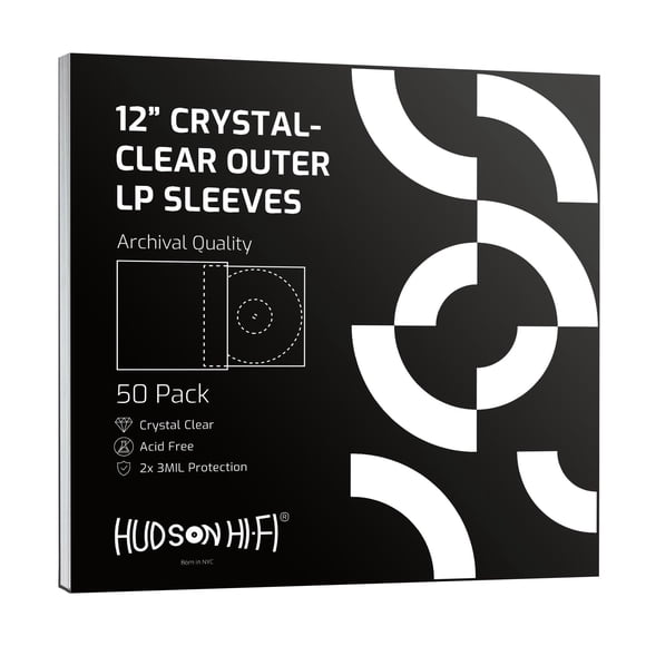 Fundas para discos de vinilo Hudson Hi-Fi, paquete de 50, cristalinas