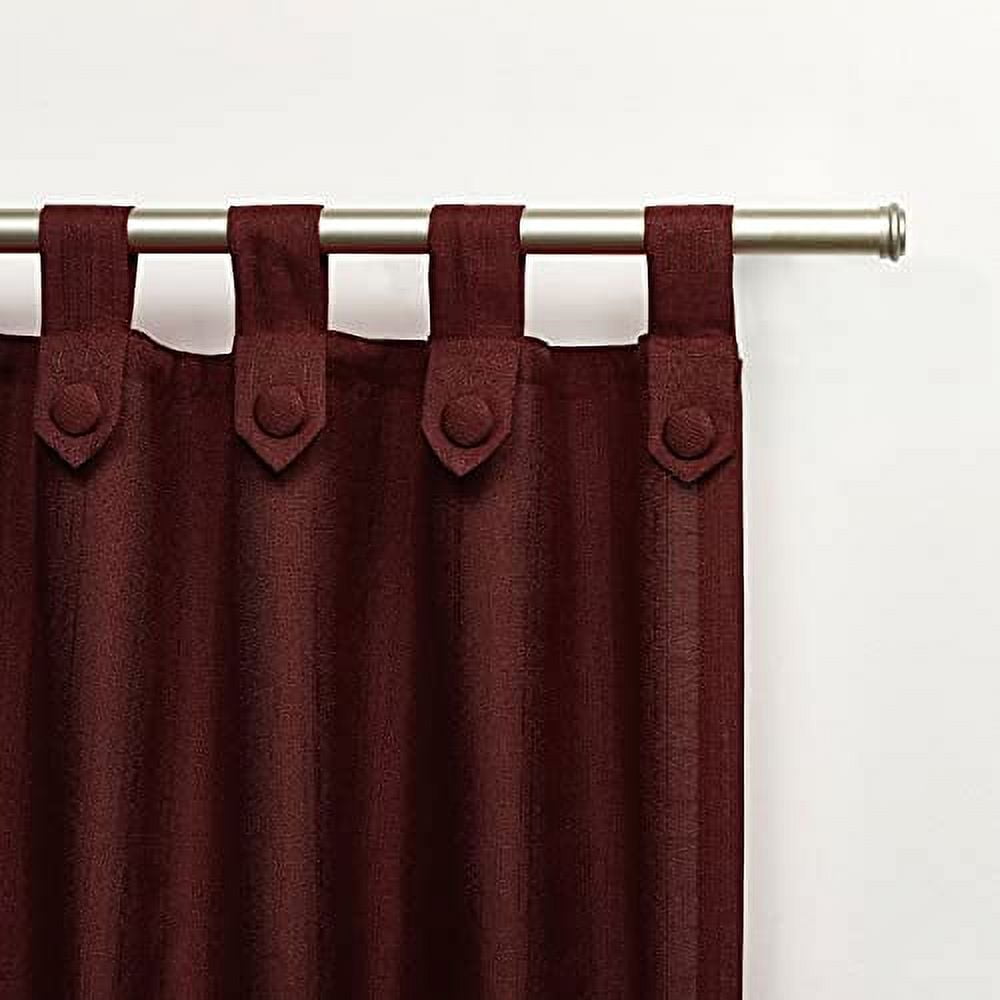 Exclusive Home Loha Tuxedo Tab Top Curtain Panel Pair, 54"x84", Radiant Red