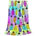 thumbnail image 2 of Balery Graffiti Pineapples Manta de Felpa Suave y Acogedora – Cobija de Franela Aterciopelada para Cama, Lavable y Cálida para Sofá, Mascotas, Transpirable-80"x60", 2 of 7