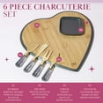 Paris Hilton 6-Piece Bamboo Heart Charcuterie Board and Serving Set ...