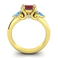 thumbnail image 4 of Diamond-Capitals 2.50 Carat Fine Round Cut Red Ruby & Blue Topaz Gemstone Anniversary Ring for Ladies Solid 14K Yellow Gold Size 8.5, 4 of 8