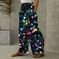 thumbnail image 4 of xjwjuw Womens Casual Sparkly Sequin Pants High Waisted Wide Leg Palazzo Bell Bottom Dance Trousers Loose Pull On Comfy 70s Magic Glitter Disco Party Long Maxi Pants, 4 of 5