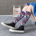 thumbnail image 5 of Naloa Skull Daisy Thigh High Socks Extra Long Stretchy Sock Women Over Knee High Opaque Stocking Daily Wear, 5 of 6
