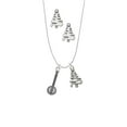 thumbnail image 2 of Delight Jewelry Silvertone Banjo Silver tone Zig Zag Christmas Tree Charm Necklace and Stud Earrings, 2 of 4