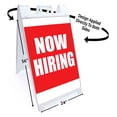 thumbnail image 2 of Now Hiring (24" X 36") Standard A-Frame Signicade, Includes Decal Applied To Stand, 2 of 4