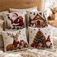 thumbnail image 3 of 2026 Christmas Indoor Home Decor 4 Pack Christmas Decorative Throw Pillow Covers Stereo Embossed Holiday Cushion Slipcovers Pillow Cases With Hidden Zipper For Sofa, 3 of 6
