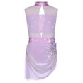 thumbnail image 2 of iixpin Kids Girls Rhinestone Applique Sleeveless Figure Ice Skating Dress Modern Lyrical Ballet Dance Outfits Lavender 8, 2 of 7