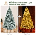 thumbnail image 5 of Topbuy 8FT Snow Flocked Artificial Christmas Hinged Tree Pre-lit Artificial Xmas Full Tree with 1,502 Branch Tips, 5 of 10