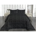 thumbnail image 2 of Ambesonne Geometric Quilted Bedspread Set 3 Pcs, Grunge Triangle Pattern, King, Charcoal Grey Pale Grey, 2 of 4