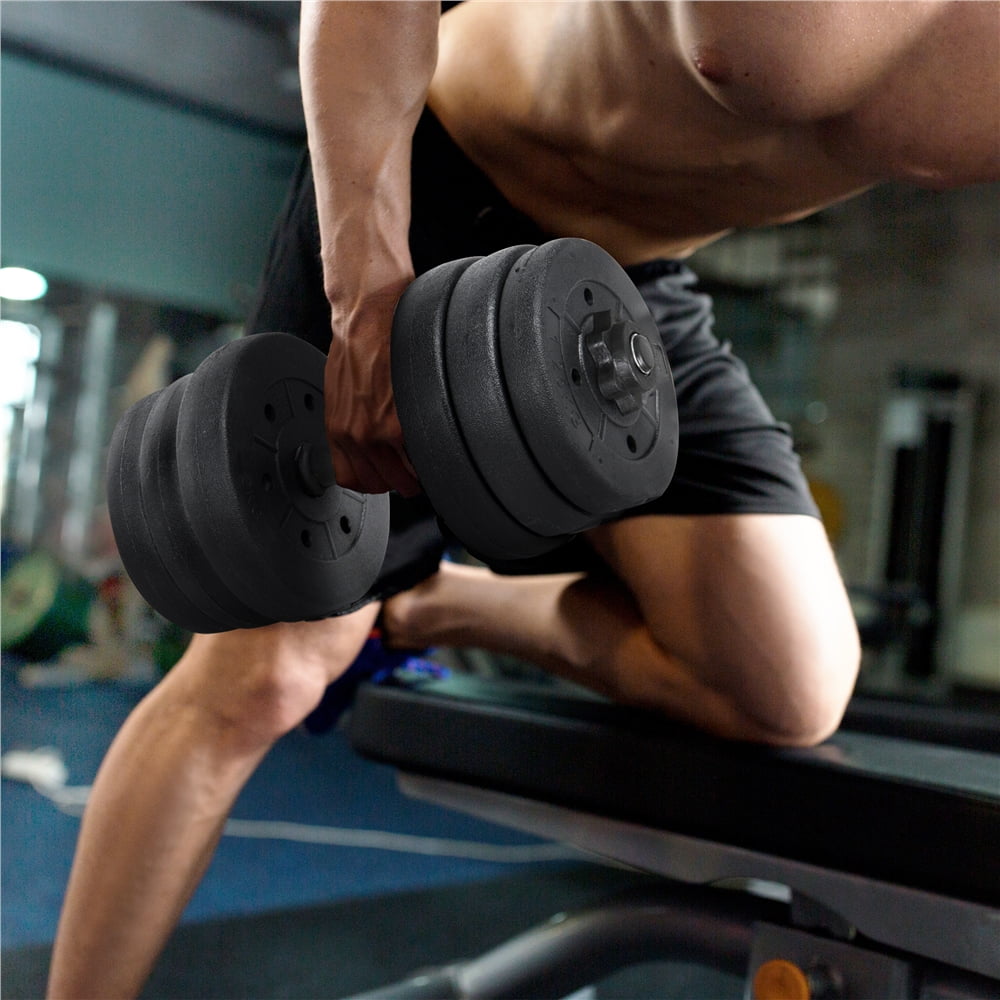 Topeakmart 66 Lb. Dumbbells Weight Set Adjustable Dumbbell Set Home Training Dumbbell Pair Black