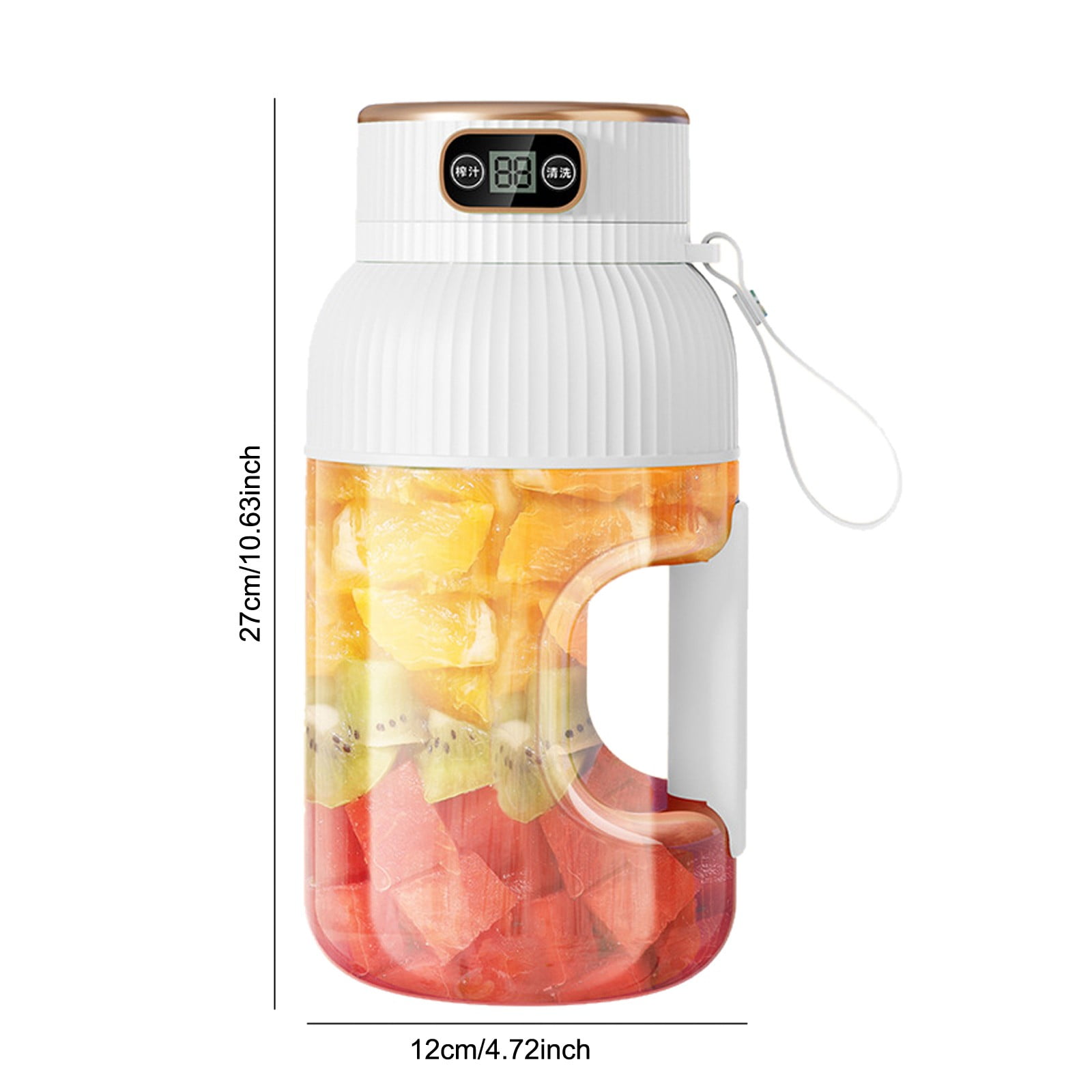Vestitly Multifunctional Portable Digital Display Juicer Cup White