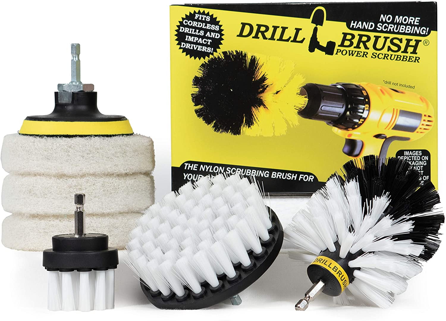 Drillbrush Rotary Drill Brush Cordless Scrubber Auto Brush Cleaning