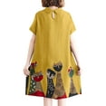 thumbnail image 7 of ZANZEA Women Holiday Animal Printed Turtleneck Short Sleeve Dress, 7 of 7