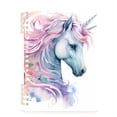 thumbnail image 2 of Unicorn Head Ring Binder Notebook Journey Note Diary College Ruled Spiral Notebook Study Loose Leaf Paper A5 60 Pages, 2 of 8