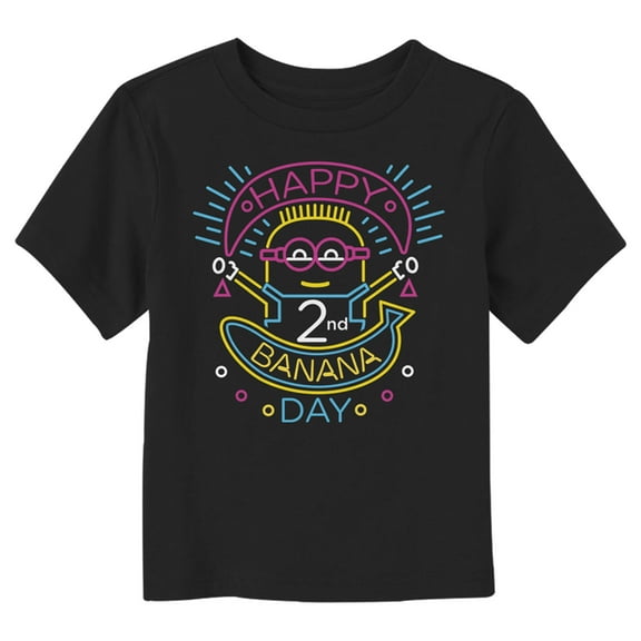 Toddler's Despicable Me Happy 2nd Banana Day Graphic Tee Black 2T