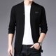 thumbnail image 4 of Gibobby Suéteres para hombre Suéter contra el Cuello Sudadera de Punto Cárdigan Chaqueta Deportiva con Cuello Alto(Negro,M), 4 of 5