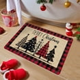 thumbnail image 5 of Uutvery Christmas Carpet Home Carpet Red and Black Buffalo Plaid Rugs Kitchen Bedroom Bathroom Floor Mat Washable Door Mat Absorbent Nonslip Decor for Entryway 23.6x15.7 Inch, 5 of 6