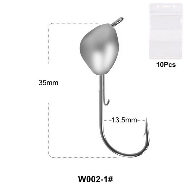 BeesClover 10 Pcs Leurres de Pêche 0.7g-10.2g Différentes Tailles Résistant à la Corrosion Anti-Rouille Jigs de Pêche Crochets de Tête