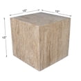 thumbnail image 4 of JONATHAN Y Felix 15" Contemporary Natural Marble Handmade Cube End Table, Travertine, MTB1101D, 4 of 6