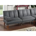 thumbnail image 6 of Miekor Furniture Blue Grey Polyfiber 2pc Sectional Sofa Set Living Room Furniture Solid wood Legs Plush Couch Adjustable Sofa Chaise W5UAHD, 6 of 9