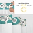 thumbnail image 5 of Turquoise Starfish Coastal No Hook Shower Curtain with Snap in Liner, Waterproof Fabric Shower Curtains, Nautical Summer Ocean Abstract Art Shower Curtain Set Top See Through for Bathroom 72"x84", 5 of 8