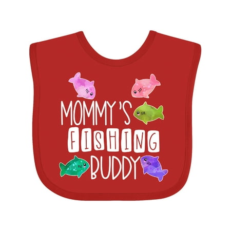 

Inktastic Mommy s Fishing Buddy with Colorful Fish Gift Baby Boy or Baby Girl Bib