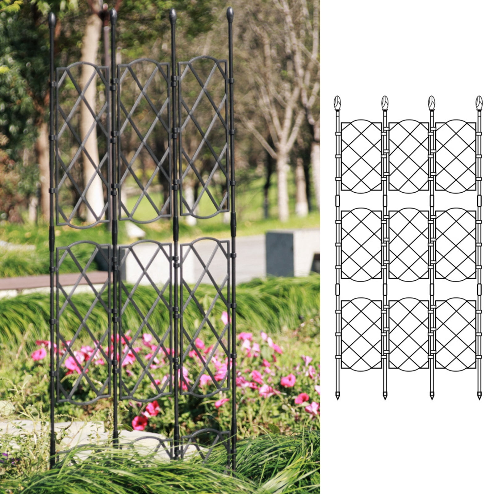 Climbing plant Rustproof Iron Potted Vine Vegetables Vining Flowers Patio Metal Wire Lattices Grid Panels for Cucumbers
