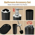 thumbnail image 2 of WeGuard Bathroom Accessories Set, 6 Pcs Gift Ensemble Set Toothbrush Holder, Toothbrush Cup, Soap Dispenser, Soap Dish, Toilet Brush Holder and Trash Can, Black, 2 of 7