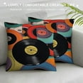 thumbnail image 3 of MLJA Record Square Cushion Covers Vintage Print Throw Pillow Covers for Kids Decor Musical Pattern Pillow Covers Home Decor Guitar Instruments Party, 3 of 5