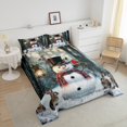 thumbnail image 3 of Xmas Snowman Queen Comforter Set Cute Rabbit Down Comforter,Merry Christmas Bedding Set,Xmas Snowflake Duvet Set Cartoon Christmas Decorations, 3 of 6
