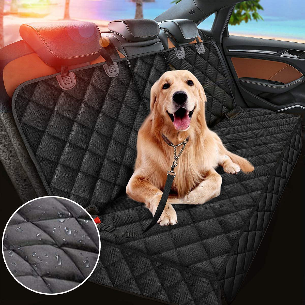 Waterproof Pet Seat Cover & BONUS Floor Mat Liner Nonslip Travel Protector 