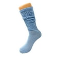 thumbnail image 3 of 6 Pairs Lightweight Slouch Knee High Socks with Thin Sole (Light Blue), 3 of 13