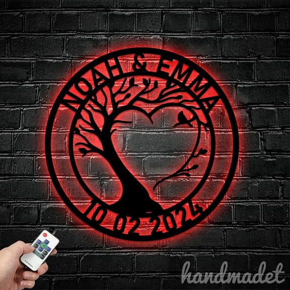 Handmadetneonsign Tree Of Life Metal Wall Art Light, Tree Metal Sign Wall Decor, Housewarming Metal Decor 62860