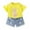 Yellow, variant on BJUTIR Girls Outfits Toddler Easter Clothes Baby Summer Cute Bunny Bow Applique Shirts Tops Denim Shorts Set Comfortable Black Clothing Set
