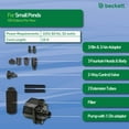 thumbnail image 2 of Beckett 500 GPH 38 Watt Submersible Water Garden, Pond Pump W/Filter Kit, 2 of 7