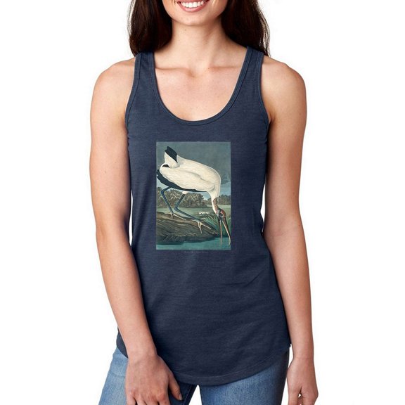 Wood Ibis Racerback Tank Women -John James Audubon Designs, Female XX-Large