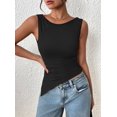 thumbnail image 3 of Remera PRETTYGARDEN sin mangas ajustada con frunces negra XXL, 3 of 8